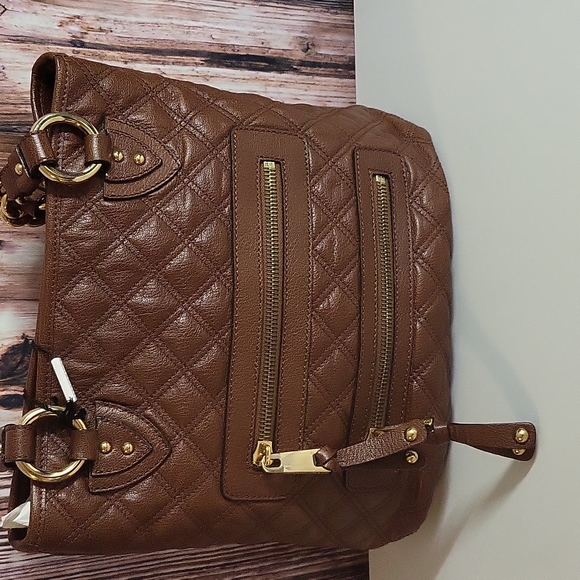 Marc Jacobs Brown Leather Quilte Classic Leather Zippers Tote Bag - Picture 2 of 14